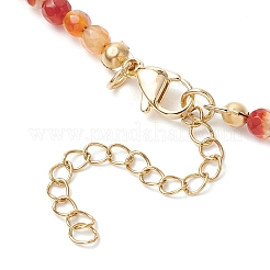 Summer Beach Natural Carnelian Round Beaded Necklaces&nbsp;NJEW-JN05262-04