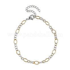 2Pcs 2 Colors 304 Stainless Steel Figaro Chains Bracelet Sets&nbsp;BJEW-JB14356-01