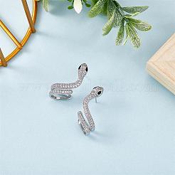 Clear Cubic Zirconia Snake Stud Earrings&nbsp;JE1077A