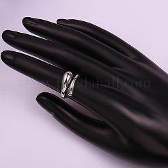 本物のプラチナメッキの調整可能な真鍮の指輪  usサイズ7（17.3mm）&nbsp;RJEW-BB07574-C