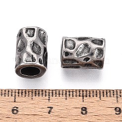304 Stainless Steel Textured European Style Large Hole Beads&nbsp;STAS-T072-102AS