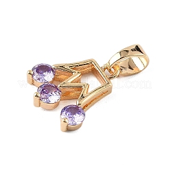 Brass Micro Pave Cubic Zirconia Pendants&nbsp;KK-E795-06KCG-01