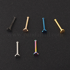 304ステンレススチールハート鼻骨リング  虹色  7mm  ピン：0.8mm  ヘッド：2mm&nbsp;WG0DFB7-05