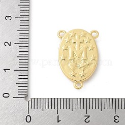 Brass Virgin Miraculous Medal Oval Chandelier Component Links&nbsp;KK-P294-03G
