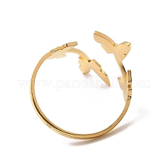 304ステンレススチールオープンカフリング  蝶  内径：18.6mm&nbsp;RJEW-Q808-02E-G