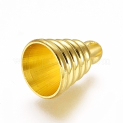真鍮製ペンダントベイル  グローブガラスバブルカバーペンダント用  コーン  ゴールドカラー  11x8mm  穴：1.6mm&nbsp;KK-TAC0002-75G