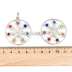 Chakra Alloy Micro Pave Rhinestone Pendants&nbsp;G-NH0025-06P