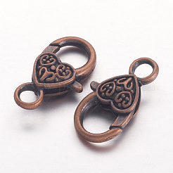 チベット風ハートカニカン  カドミウムフリー＆鉛フリー  26.5x14x6mm  穴：4mm&nbsp;X-K08Y0061