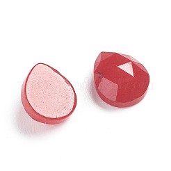 染色された天然翡翠カボション  ティアドロップ  多面カット  ミックスカラー  10~10.5x9x4~4.5mm&nbsp;G-F680-C