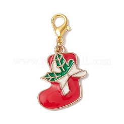 5Pcs Christmas Alloy Enamel Pendant Decorations&nbsp;HJEW-JM02374
