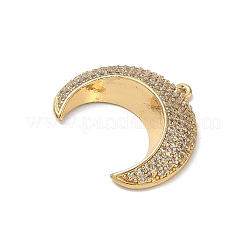 Brass Micro Pave Clear Cubic Zirconia Pendants&nbsp;CU-CBAC53C-05G