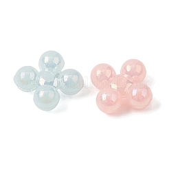 UVメッキ不透明アクリルビーズ  花  ABカラーメッキ  ミックスカラー  13x5mm  穴：1.8mm  約1630個/500g&nbsp;OACR-G058-12