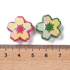 不透明なアクリルビーズ  エナメル  さくら  ミックスカラー  19x20x8mm  穴：3mm&nbsp;X-MACR-D029-05B
