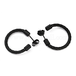Ion Plating(IP) 304 Stainless Steel Twist Stud Earrings for Women&nbsp;EJEW-M023-07A