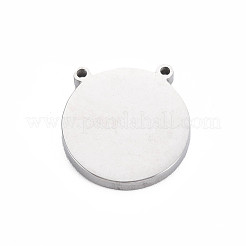 304ステンレスペンダント  ラインストーンとエナメル  手でフラットラウンド  ジェット  20x19.5x3mm  穴：1.4mm&nbsp;STAS-N095-43C