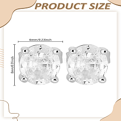 1Pair Brass Micro Pave Clear Cubic Zirconia Stud Earrings&nbsp;EJEW-LP0008-013P