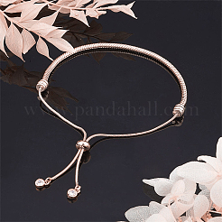 PVD Vacuum Plating Adjustable Brass Slider Bracelet/Bolo Bracelet&nbsp;BJEW-CJ0001-02RG