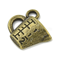 合金のチベット風チャーム  鉛フリー＆カドミウムフリー  カップ  アンティークブロンズ  13.5x14.5x3.5mm  穴：2.1mm  約1136個/1000g&nbsp;TIBE-I026-5973AB