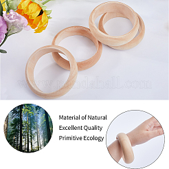 Unfinished Wood Plain Bangle for Women&nbsp;BJEW-WH0018-17