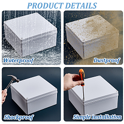 屋外用防水ABS樹脂製ジャンクションボックス  正方形  ライトグレー  199x199x101mm  内径：192x192mm&nbsp;AJEW-WH0485-27A