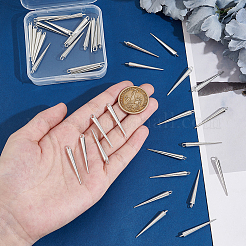 40個の合金ペンダント  カドミウムフリー＆ニッケルフリー＆鉛フリー  コーン  ステンレス鋼色  35.5x4.5mm  穴：2mm&nbsp;FIND-UN0004-15