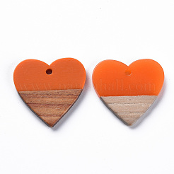 Opaque Resin & Walnut Wood Pendants&nbsp;RESI-T035-36B