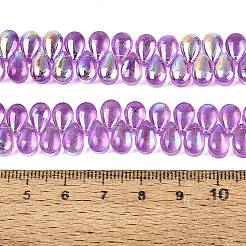 Electroplate Transparent Glass Beads Strands&nbsp;EGLA-N057-01A-08