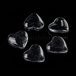 透明なガラスのハートカボション  透明  20x20x5~6mm&nbsp;X-GGLA-R021-20mm