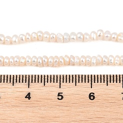天然養殖淡水パールビーズ連売り  ロンデル  グレード3 A  ベージュ  3~3.5mm  穴：0.6mm  約164~165個/連  14.57''（37センチメートル）&nbsp;PEAR-D003-01B