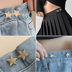 12Pcs 4 Colors Star Alloy Adjustable Jean Button Pins&nbsp;AJEW-DJ0004-83