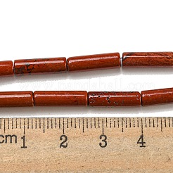 天然石レッドジャスパービーズ連売り  コラム  14x4mm  穴：1mm  約28個/連  15.35インチ（39cm）&nbsp;G-D464-51