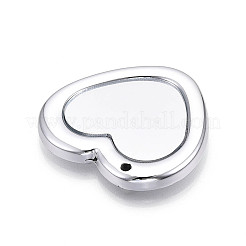 アクリルパーツ  アクリルミラー表面  ハート  銀  49x52x6.5mm  穴：3.2mm&nbsp;OACR-N139-01D