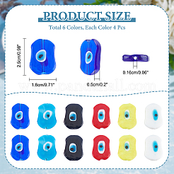 24Pcs 6 Colors Handmade Evil Eye Lampwork Beads&nbsp;LAMP-NB0001-77