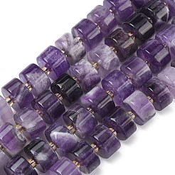 天然石アメジストビーズ連売り  ディスク  ヒシビーズ  シードビーズで  9~12.5x6~8.5mm  穴：1mm  約36~48個/連  15.16''~15.94''（38.5~40.5センチメートル）&nbsp;G-C270-I06-01