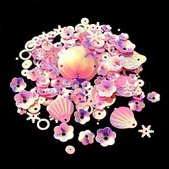 Rainbow Iridescent PVC Paillette/Sequins Beads & Links & Pendants&nbsp;PVC-C001-01B