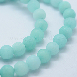 Natural & Dyed White Jade Bead Strands&nbsp;G-P370-01-8mm