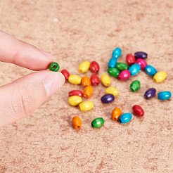 ウッドビーズ  ミックスカラー  無鉛の  染め  バレル  ミックスカラー  8x5mm  穴：2mm&nbsp;WOOD-PH0002-07M-LF
