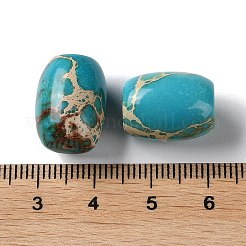 天然imp玉ビーズ  染め  ライス  ライトシーグリーン  16x12.5mm  穴：1.5mm&nbsp;G-C034-15C-01