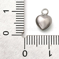304ステンレススチール、ラインストーンペンダント付き  ハート  シャム  9.5x6.5x4.5mm  穴：1.6mm&nbsp;STAS-Q346-01P-06