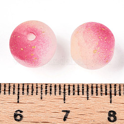 Frosted Baking Paint Crackle Glass Beads with Glitter Powder&nbsp;LS-DGLA-T004-01H