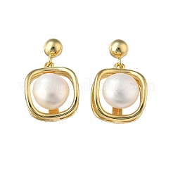 Brass Dangle Stud Earrings&nbsp;EJEW-P302-02G