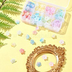 120色UVメッキ虹色アクリルビーズキャップ8個  5  - 花びらの花  ミックスカラー  12.5x12.5x6.5mm  穴：1.5mm  15個/カラー&nbsp;OACR-FS0001-64