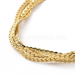 304 Stainless Steel Braided Cuban Link Chain Bracelet for Women&nbsp;LS-BJEW-P286-03G