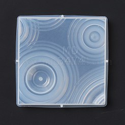 Diyの正方形の波紋効果ディスプレイベースのシリコンモールド  レジン型  UVレジン用  エポキシ樹脂工芸品作り  ホワイト  131x131x15.5mm  穴：5mm  内径：121x121mm&nbsp;DIY-C055-02