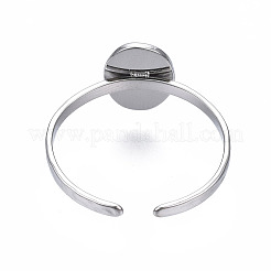 Non-Tarnish 304 Stainless Steel Open Cuff Finger Ring Cabochon Settings&nbsp;LS-STAS-T060-11P