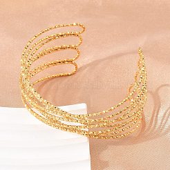 女性用304ステンレススチールカフバングル  イオンプレーティング（ip）  ゴールドカラー  内径：2-1/2インチ（6.35cm）&nbsp;BJEW-Z155-05G