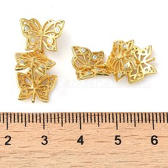 ラックメッキ 925 スターリングシルバー マイクロパヴェ クリアキュービックジルコニア アイスピック ピンチベイル  蝶  18KGP本金メッキ  22x12mm  穴：4mm  ピン：0.8mm&nbsp;STER-NH0001-54G