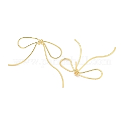 Bowknot Rack Plated Brass Stud Earrings for Women&nbsp;EJEW-Z051-11A-G