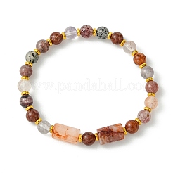 Natural Ferruginous Quartz & Super Seven Quartz Beaded Bracelets&nbsp;BJEW-JB13927