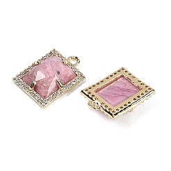 Natural Rhodonite Faceted Rectangle Pendants&nbsp;G-I375-05G-03